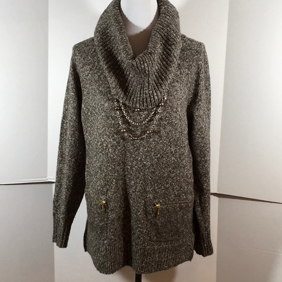 Michael Kors brown tunic sweater L - Picture 1 of 8